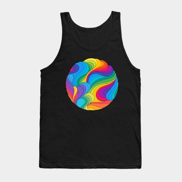 Trippy Hippie Rainbow Swirl Tank Top by Phantastique